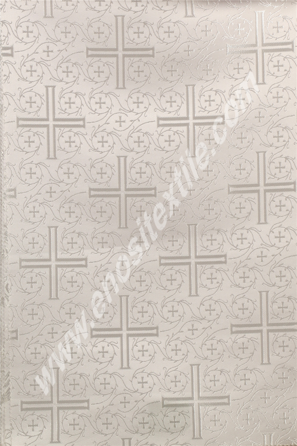 KL-029 White-Silver Brocade Fabrics